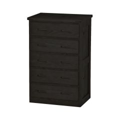Solid Wood Chest - Cottage Collection - 5 Drawers - Dark Espresso