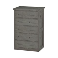 Solid Wood Chest - Cottage Collection - 5 Drawers - Dark Grey