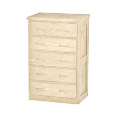 Solid Wood Chest - Cottage Collection - 5 Drawers - Unfinished