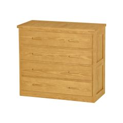 Solid wood Four-drawer dresser, Cottage collection. Crate Design Furniture.  Model 7017. by Bunk Beds Canada of Vancouver.