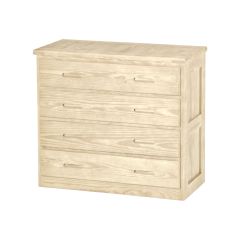 Solid Wood Dresser - Cottage Collection - 4 Drawers - Unfinished
