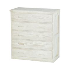 Solid Wood Dresser - Cottage Collection - 5 Drawers - White Stain