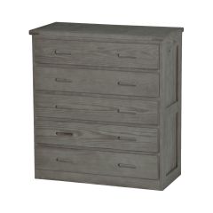 Solid Wood Dresser - Cottage Collection - 5 Drawers - Dark Grey