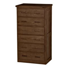 Solid Wood Chest - Cottage Collection - 6 Drawers - Light Brown