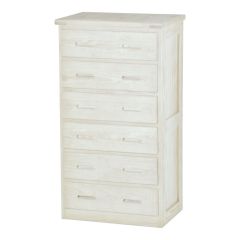 Solid Wood Chest - Cottage Collection - 6 Drawers - White Stain