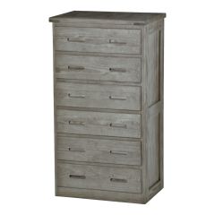 Solid Wood Chest - Cottage Collection - 6 Drawers - Light Grey
