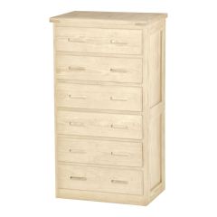 Solid Wood Chest - Cottage Collection - 6 Drawers - Unfinished
