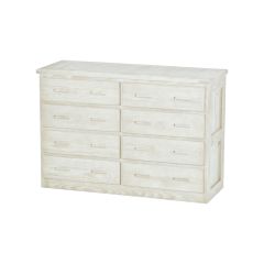 Solid Wood Dresser - Cottage Collection - 8 Drawers - White Stain