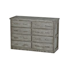 Solid Wood Dresser - Cottage Collection - 8 Drawers - Light Grey