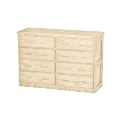 Solid Wood Dresser - Cottage Collection - 8 Drawers - Unfinished