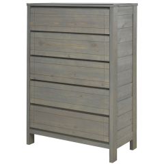 Solid Wood Chest - WildRoots Collection - w Glass Top - 5 Drawers