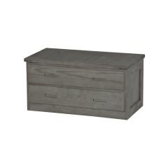 Solid Wood Dresser - Cottage Collection - 2 Drawers - Dark Grey