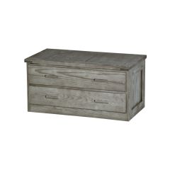 Solid Wood Dresser - Cottage Collection - 2 Drawers - Light Grey
