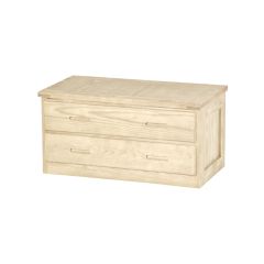 Solid Wood Dresser - Cottage Collection - 2 Drawers - Unfinished