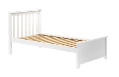 Solid Wood Platform Bed, All in One Design. Twin size, White