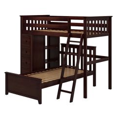 Solid wood Storage Loft Bed and twin bed - All in One Design - Twin size. Edinburgh1 Loft Bed. by Bunk Beds Canada of Vancouver.