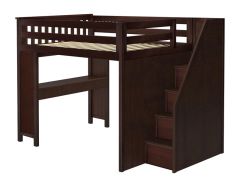 Solid wood Staircase Loft bed with Desk - All in One Design - full size. Fulham Loft Bed. by Bunk Beds Canada of Vancouver.
