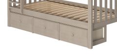 Solid Wood 3 Drawers Underbed Unit - All in One Design - Stone