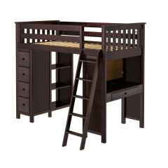 Solid Wood Loft Bed storage with desk - All in One Design - Twin. Espresso. Kensington Bed. by Bunk Beds Canada of Vancouver.`