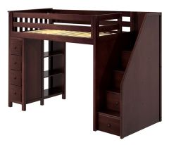 Solid Wood staircase Loft bed with storage - All in One Design - Twin Size. Oxford Loft Bed. by Bunk Beds Canada of Vancouver.