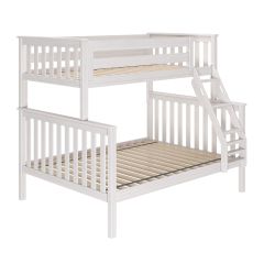 Solid Wood Bunk Bed w Angle Ladder. All in One Design. Twin over Full size in White Wash Finish. id Kent02-182. by Bunk Beds Canada, since 2003.