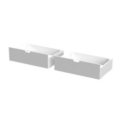 Underbed Dresser Unit - One Box Design - 2 Drawers - White