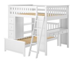 Solid Wood Storage Loft Bed with desk and storage full size - All in One Design. Mayfair1 Bed. by Bunk Beds Canada of Vancouver.