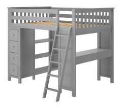 Solid Wood Storage Loft bed with desk full size - All in One Design. Mayfair Loft Bed. by Bunk Beds Canada of Vancouver.