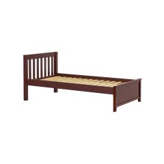 Solid Hardwood Platform Bed - Modular Design - Slatted - 4018 - Twin - Chestnut