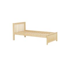 Solid Hardwood Platform Bed - Modular Design - Slatted - 4018 - Twin - Natural