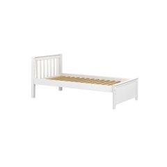 Solid Hardwood Platform Bed - Modular Design - Slatted - 4018 - Twin - White