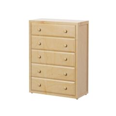 Solid hardwood dresser with 5 drawers, maxtrix or maxwood furniture, by Bunk Beds Canada of Vancouver.