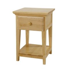 Solid hardwood nightstand with one drawer and shelf, maxtrix or maxwood furniture, by Bunk Beds Canada of Vancouver.