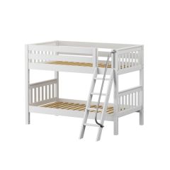 Solid Hardwood Bunk Bed w Angle Ladder, 61 H. Modular Design. Holds 400 lb of weight per deck.By Bunk Beds Canada. Since 2003.
