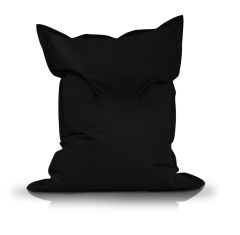 Large Bean Bag Chair in Black Color in a modern rectangular shape, Fatboy style, by Bunk Beds Canada.