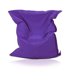 Large Bean Bag Chair in Purple Color in a modern rectangular shape, Fatboy style, by Bunk Beds Canada.