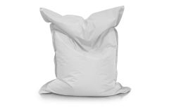 Medium Bean Bag Chair in White Color in a modern rectangular shape, Fatboy style, by Bunk Beds Canada.