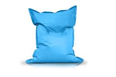 Small Bean Bag Chair in Blue Color in a modern rectangular shape, Fatboy style, by Bunk Beds Canada.