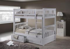 Bunk Bed, Duncan, Single size, Drawers, White Finish