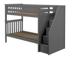 Solid Wood Staircase Bunk Bed - All In One Design - Twin over Twin - White colour. Sunderland Bunk Bed. by Bunk Beds Canada of Vancouver