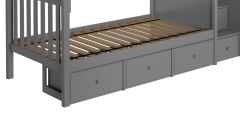 Solid Wood 3 Drawers Underbed Unit, All in One Design, Grey