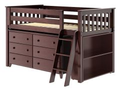 Solid wood Storage Loft bed dresser bookcase - All in One Design - Twin.  Windsor Loft Bed. by Bunk Beds Canada of Vancouver.