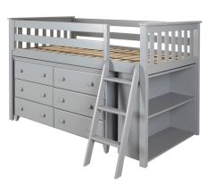 Solid wood Storage Loft bed dresser bookcase - All in One Design - Twin.  Windsor Loft Bed. by Bunk Beds Canada of Vancouver.