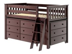 Solid wood storage Loft bed dresser chest - All in One Design - Twin.  Windsor1 Bed. by Bunk Beds Canada of Vancouver.