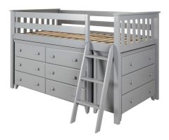 Solid wood storage Loft bed dresser chest - All in One Design - Twin.  Windsor1 Bed. by Bunk Beds Canada of Vancouver.