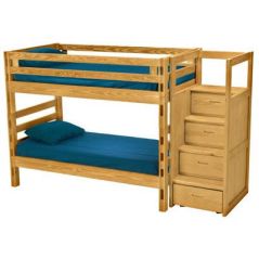 Solid Wood Bunk Bed w Staircase - Ladder Design - Twin over Twin. Crate Design Furniture by Bunk Beds Canada