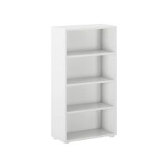 Hardwood Bookcase w 4 shelfs, Modular Collection. id 4645, White finish. By Bunk Beds Canada, selling solid wood beds since 2003.