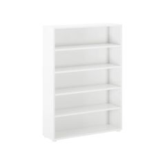 Hardwood Bookcase w 5 shelfs, Modular Collection. id 4650, White finish. By Bunk Beds Canada, selling solid wood beds since 2003.