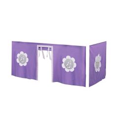 Underbed Curtain - All in One Design - Purple/White