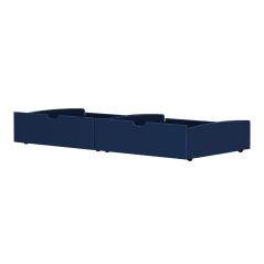 Solid Wood 2 Drawers Underbed Storage - All in One Design - Blue